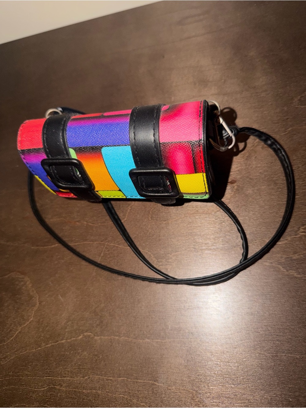 Multicolor Mini Crossbody Bag with Black Accents